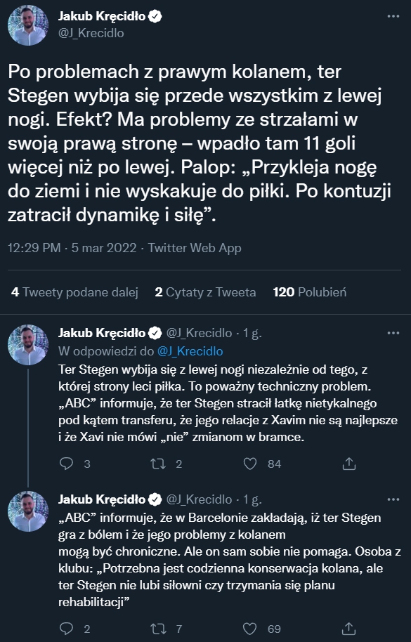 DLATEGO Ter Stegen ma problemy ze strzałami w prawą stronę...